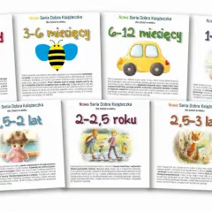 Książeczki Montessori dla dzieci w różnym wieku: od 0-3 miesięcy do 2,5-3 lat.