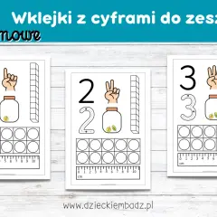 Darmowe karty pracy zadania dla 6 latka do druku: cyfry 1, 2, 3 z elementami do nauki liczenia.