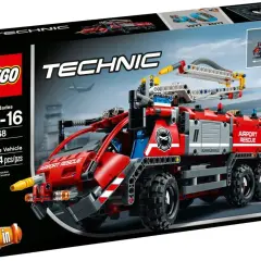 Zestaw LEGO Technic 42068 to wóz strażacki lotniskowy, gotowy do akcji ratunkowej.
