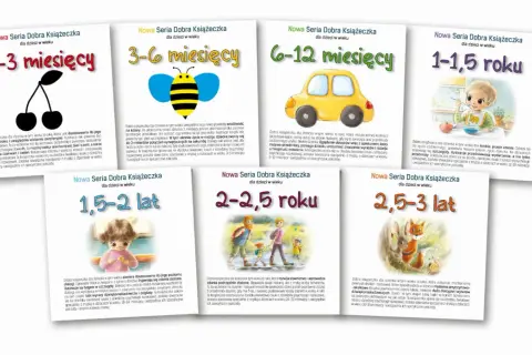 Książeczki Montessori dla dzieci w różnym wieku: od 0-3 miesięcy do 2,5-3 lat.