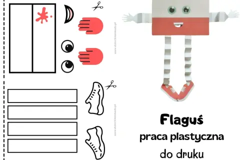 Zabawna praca plastyczna na dzień flagi: zrób własnego Flagusia z papieru!
